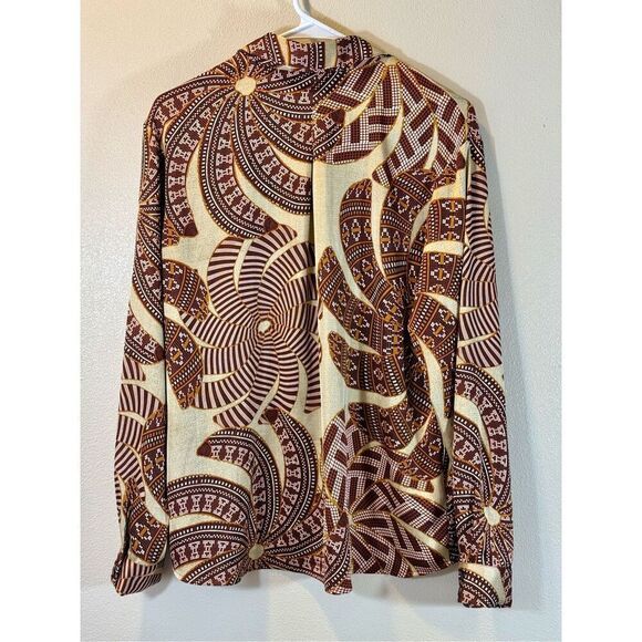 NWOT House of Harlow 1960's Multi Color Disco Print Women's Satin Long Sleeve M - Picture 3 of 9